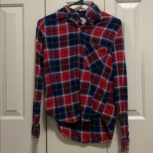 blue and red flannel